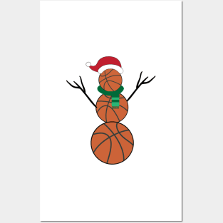 Basketball Snowman Posters and Art